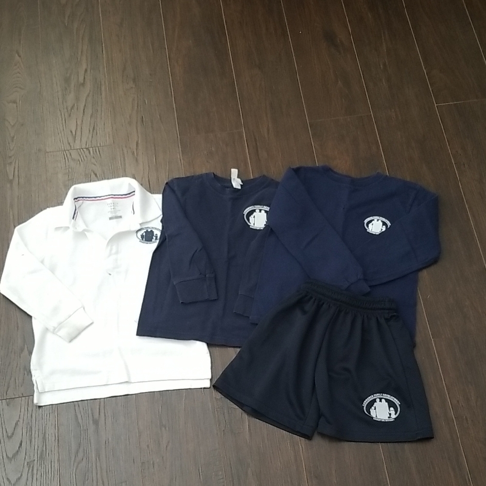 Kids Polo and Long Sleeve Shirt Set - Navy and White